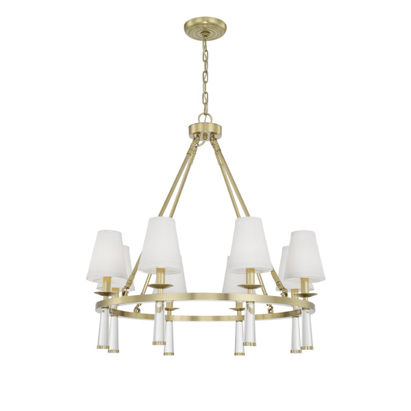 Baxter 31.5'' Chandelier in Aged Brass - Front View (8867-AG)