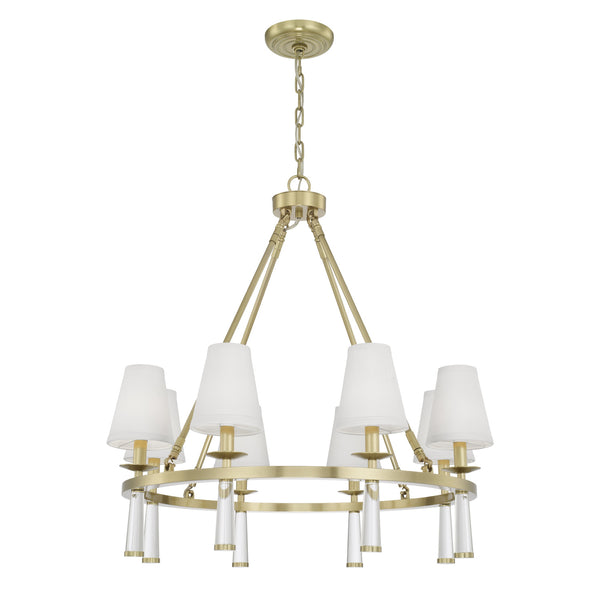 Baxter 31.5'' Chandelier in Aged Brass - Front View (8867-AG)