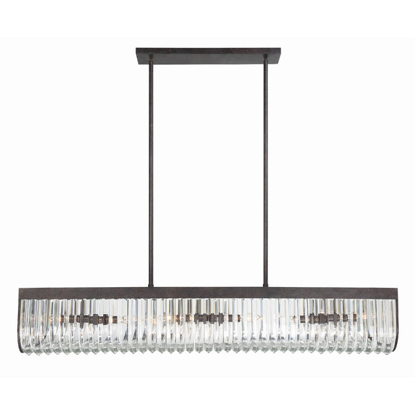 Alister 49.75'' Linear Chandelier in Charcoal Bronze - Front View (ALI-B2007-CZ)