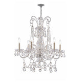 Traditional Crystal 28" Chandelier in Polished Chrome - Front View (1030-CH-CL-MWP)