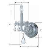 Traditional Crystal 5'' Sconce - Dimensions Diagram (1031-CH-CL-S)