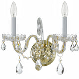 Traditional Crystal 15'' Sconce in Polished Brass - Additional View (1032-PB-CL-SAQ)