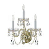 Traditional Crystal 15'' Sconce in Polished Brass - Additional View (1033-PB-CL-S)