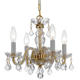 Traditional Crystal 15'' Chandelier in Polished Brass - Additional View (1064-PB-CL-SAQ)