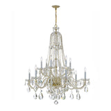 Traditional Crystal 42'' Chandelier in Polished Brass - Front View (1114-PB-CL-MWP)