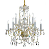 Traditional Crystal 26'' Chandelier in Polished Brass - Additional View (1130-PB-CL-SAQ)