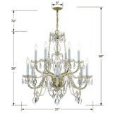 Traditional Crystal 31'' Chandelier - Dimensions Diagram (1135-PB-CL-I)