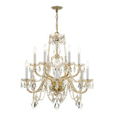 Traditional Crystal 31'' Chandelier in Polished Brass - Additional View (1135-PB-CL-S)