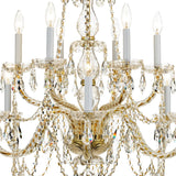 Traditional Crystal 31'' Chandelier in Polished Brass - Additional View (1135-PB-CL-S)