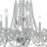Traditional Crystal 26'' Chandelier in Polished Chrome - Additional View (1138-CH-CL-SAQ)