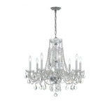 Traditional Crystal 26'' Chandelier in Polished Chrome - Front View (1138-CH-CL-S)