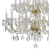 Traditional Crystal 37'' Chandelier in Polished Brass - Additional View (1139-PB-CL-SAQ)