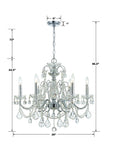 Imperial 26'' Chandelier - Dimensions Diagram (3226-CH-CL-I)