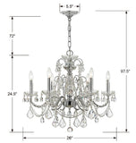 Imperial 26'' Chandelier - Dimensions Diagram (3226-CH-CL-S)