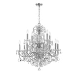 Imperial 29.5'' Chandelier in Polished Chrome - Front View (3228-CH-CL-SAQ)