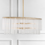 Bleecker 36'' Oval Chandelier in Antique Gold - Lifestyle View (398-GA)