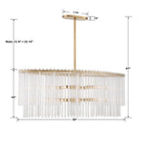 Bleecker 36'' Oval Chandelier - Dimensions Diagram (398-GA)
