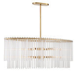 Bleecker 36'' Oval Chandelier in Antique Gold - Front View (398-GA)