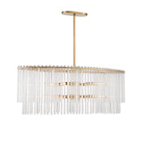 Bleecker 36'' Oval Chandelier in Antique Gold - Front View (398-GA)