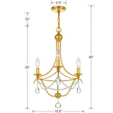 Metro 15.5'' Chandelier - Dimensions Diagram (413-GA-CL-MWP)