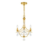 Metro 15.5'' Chandelier in Antique Gold - Front View (413-GA-CL-MWP)