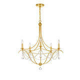 Metro 27.5'' Chandelier in Antique Gold - Front View (415-GA-CL-MWP)
