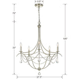 Metro 27.5'' Chandelier - Dimensions Diagram (415-SA-CL-MWP)