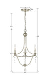 Metro 15.5'' Chandelier - Dimensions Diagram (433-SA)