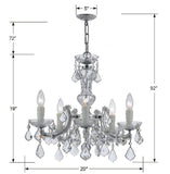 Maria Theresa 20'' Chandelier - Dimensions Diagram (4376-CH-CL-MWP)