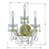 Maria Theresa 11'' Sconce - Dimensions Diagram (4403-GD-CL-MWP)