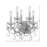 Maria Theresa 16'' Sconce - Dimensions Diagram (4404-CH-CL-MWP)