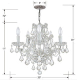 Maria Theresa 20'' Chandelier - Dimensions Diagram (4405-CH-CL-SAQ)