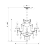 Maria Theresa 20'' Chandelier - Dimensions Diagram (4405-CH-CL-S)