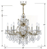 Maria Theresa 26'' Chandelier - Dimensions Diagram (4408-GD-CL-MWP)