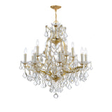Maria Theresa 28'' Chandelier in Gold - Front View (4412-GD-CL-SAQ)