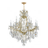 Maria Theresa 28'' Chandelier in Gold - Front View (4413-GD-CL-SAQ)