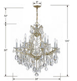 Maria Theresa 28'' Chandelier - Dimensions Diagram (4413-GD-CL-S)