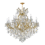 Maria Theresa 38'' Chandelier in Gold - Front View (4418-GD-CL-SAQ)