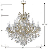 Maria Theresa 38'' Chandelier - Dimensions Diagram (4418-GD-CL-S)