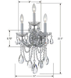 Maria Theresa 11'' Sconce - Dimensions Diagram (4423-CH-CL-S)