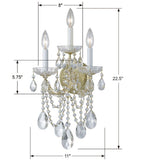 Maria Theresa 11'' Sconce - Dimensions Diagram (4423-GD-CL-S)