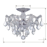 Maria Theresa 13.5'' Semi Flush Mount - Dimensions Diagram (4430-CH-CL-S)