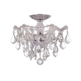 Maria Theresa 13.5'' Semi Flush Mount in Polished Chrome - Front View (4430-CH-CL-S)