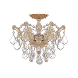 Maria Theresa 13.5'' Semi Flush Mount in Gold - Front View (4430-GD-CL-SAQ)