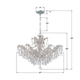 Maria Theresa 29'' Chandelier - Dimensions Diagram (4439-CH-CL-SAQ)