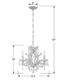Maria Theresa 16.5'' Chandelier - Dimensions Diagram (4474-CH-CL-SAQ)