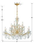 Maria Theresa 29'' Chandelier - Dimensions Diagram (4479-GD-CL-I)