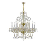 Traditional Crystal 27'' Chandelier in Polished Brass - Front View (5008-PB-CL-MWP)