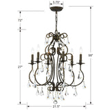 Ashton 21.5'' Chandelier - Dimensions Diagram (5016-EB-CL-MWP)
