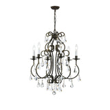 Ashton 21.5'' Chandelier in English Bronze - Front View (5016-EB-CL-MWP)